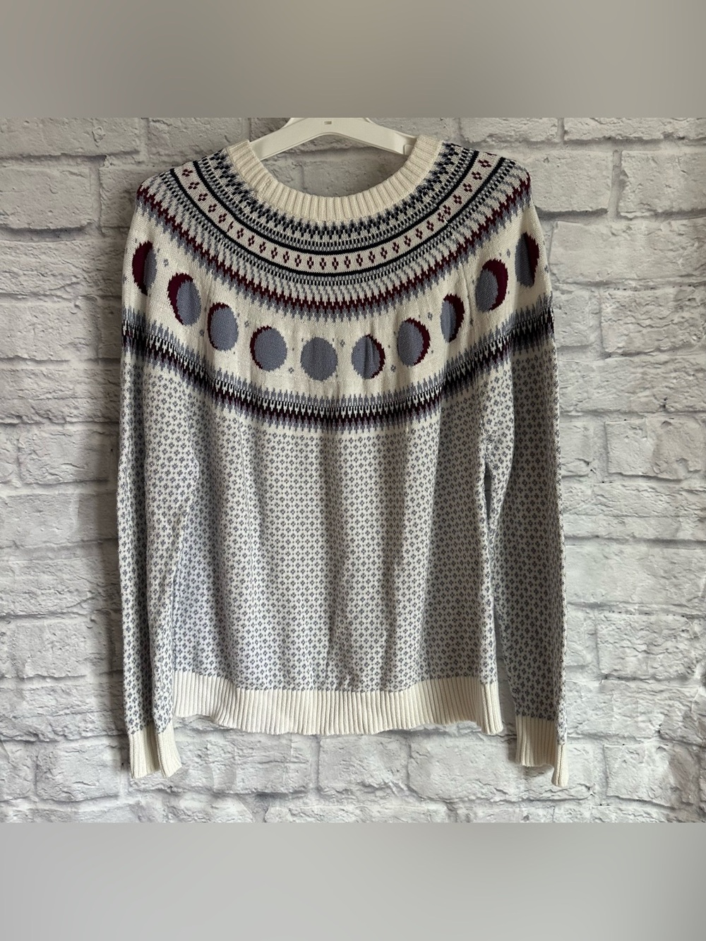 PREOWNED MODCLOTH PHASES OF THE MOON SWEATER COTTON WOMENS SIZE XL - Picture 4 of 5